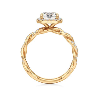 Gilda Pear Halo with Twisted Diamond Band