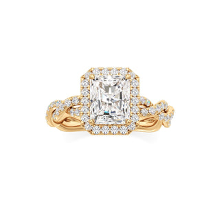 Gilda Pear Halo with Twisted Diamond Band
