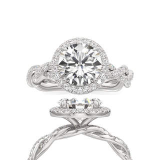 Gilda Round Halo with Twisted Diamond Band