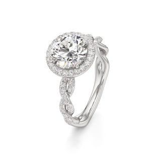 Gilda Pear Halo with Twisted Diamond Band