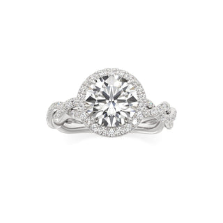 Gilda Pear Halo with Twisted Diamond Band