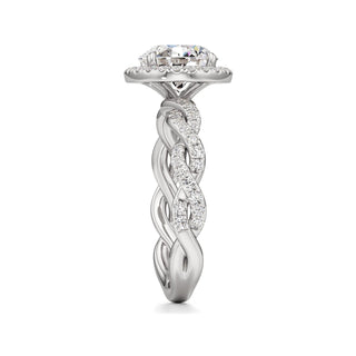 Gilda Pear Halo with Twisted Diamond Band