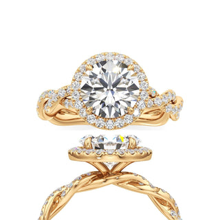 Gilda Round Halo with Twisted Diamond Band