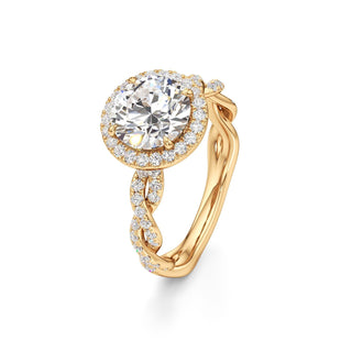 Gilda Pear Halo with Twisted Diamond Band