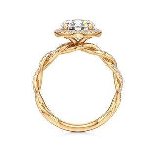 Gilda Pear Halo with Twisted Diamond Band