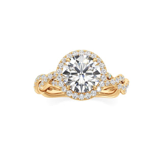 Gilda Pear Halo with Twisted Diamond Band