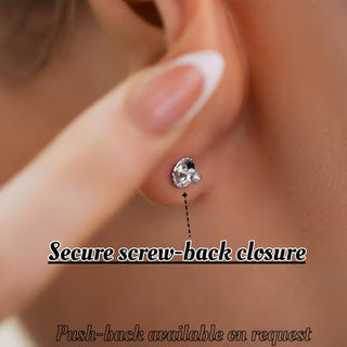 14K Gold Round Lab Grown Diamond Stud Earrings - IGI Certified - Screw Back