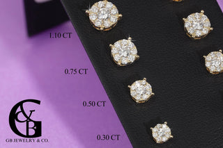 14K Yellow Gold Lab Diamond Stud Earrings: Round Brilliant Cut