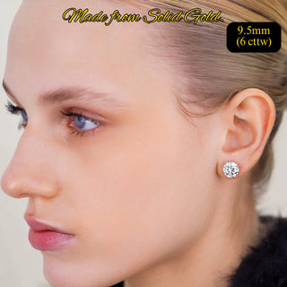 14K Gold Round Lab Grown Diamond Stud Earrings - IGI Certified - Screw Back