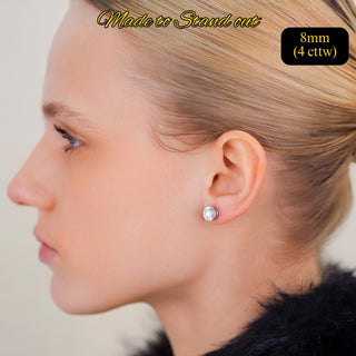 14K Gold Round Lab Grown Diamond Stud Earrings - IGI Certified - Screw Back