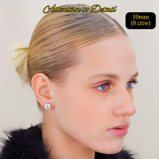 14K Gold Round Lab Grown Diamond Stud Earrings - IGI Certified - Screw Back