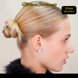 14K Gold Round Lab Grown Diamond Stud Earrings - IGI Certified - Screw Back