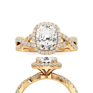 Ilaris Round Halo with Twisted Diamond Band