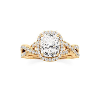 Ilaris Round Halo with Twisted Diamond Band