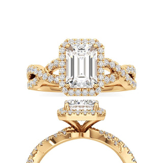 Ilaris Round Halo with Twisted Diamond Band