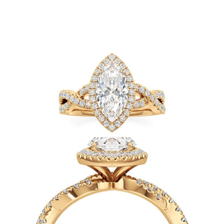Ilaris Round Halo with Twisted Diamond Band
