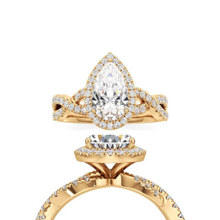 Ilaris Round Halo with Twisted Diamond Band