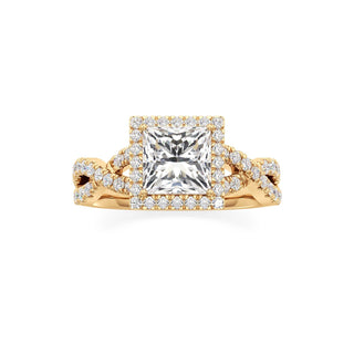 Ilaris Round Halo with Twisted Diamond Band