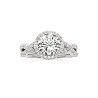 Ilaris Round Halo with Twisted Diamond Band