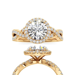 Ilaris Round Halo with Twisted Diamond Band