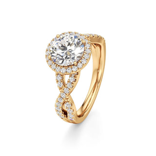 Ilaris Round Halo with Twisted Diamond Band