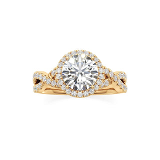 Ilaris Round Halo with Twisted Diamond Band