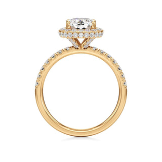 Jora Emerald Halo with Diamond Band