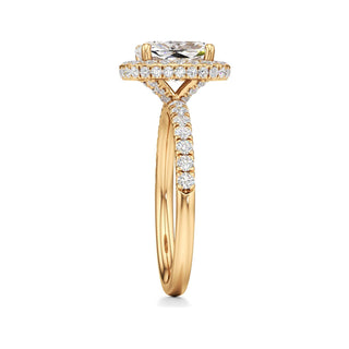Jora Emerald Halo with Diamond Band