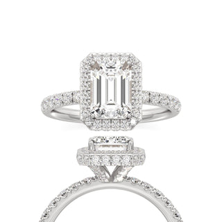 Jora Emerald Halo with Diamond Band