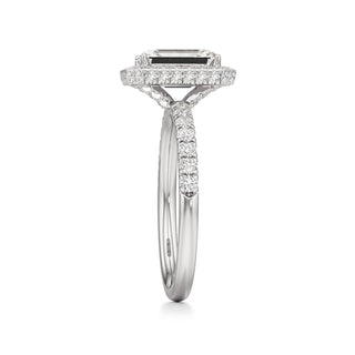 Jora Emerald Halo with Diamond Band