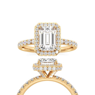 Jora Emerald Halo with Diamond Band