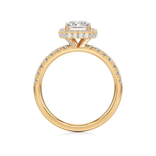 Jora Emerald Halo with Diamond Band
