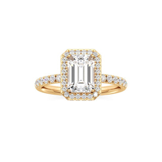 Jora Emerald Halo with Diamond Band