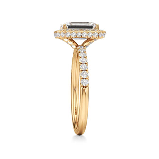 Jora Emerald Halo with Diamond Band