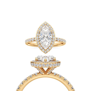 Jora Marquise Halo with Diamond Band