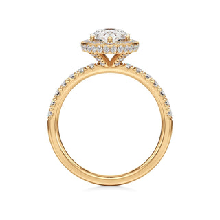 Jora Emerald Halo with Diamond Band