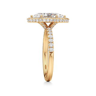 Jora Emerald Halo with Diamond Band