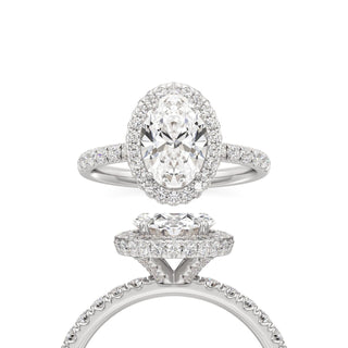 Jora Oval Halo with Diamond Band