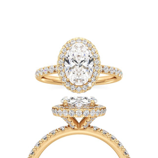 Jora Oval Halo with Diamond Band