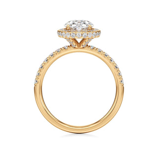 Jora Emerald Halo with Diamond Band