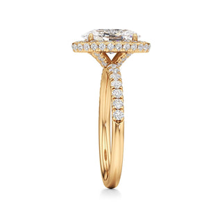 Jora Emerald Halo with Diamond Band