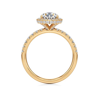 Jora Emerald Halo with Diamond Band