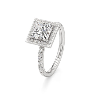 Jora Emerald Halo with Diamond Band