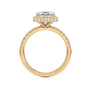 Jora Emerald Halo with Diamond Band