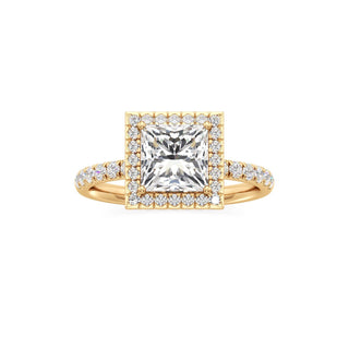 Jora Emerald Halo with Diamond Band