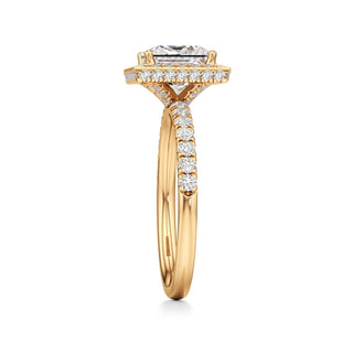 Jora Emerald Halo with Diamond Band