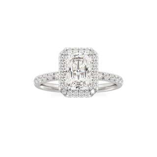 Jora Emerald Halo with Diamond Band