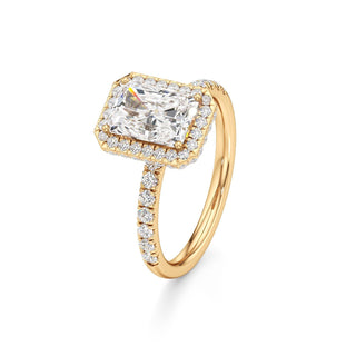 Jora Emerald Halo with Diamond Band