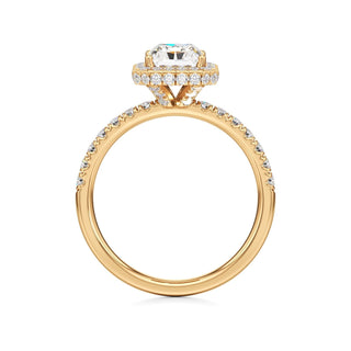 Jora Emerald Halo with Diamond Band