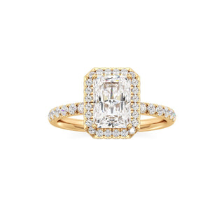Jora Emerald Halo with Diamond Band